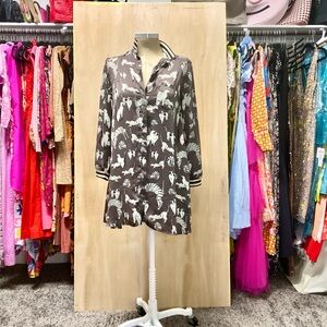 ZARA Basic Cat Print Tunic Dress